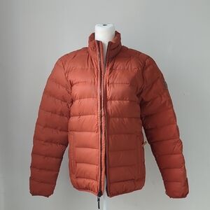 Timberland Men's Smorky Orange 90% Gray Goose Down Puffer Jacket Size SP